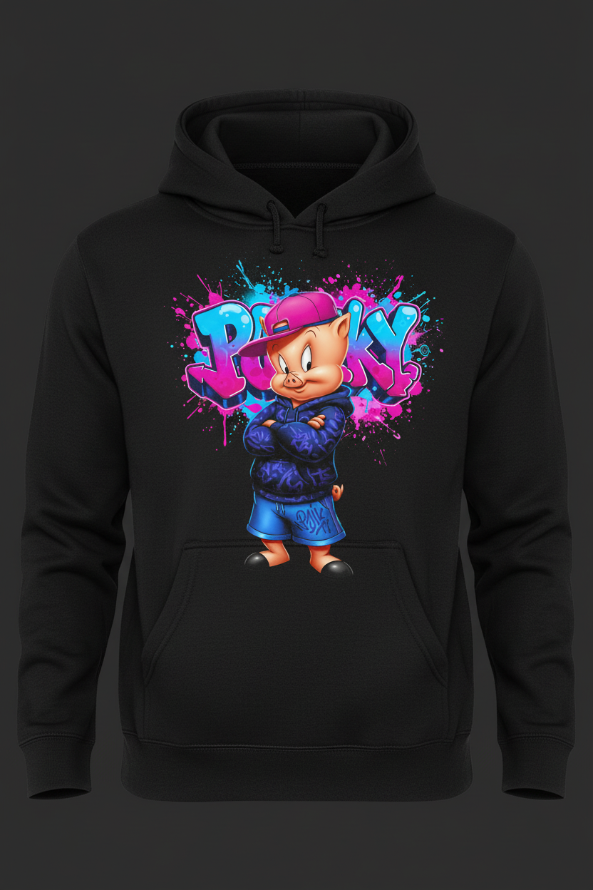 Hoodie Negro Porky