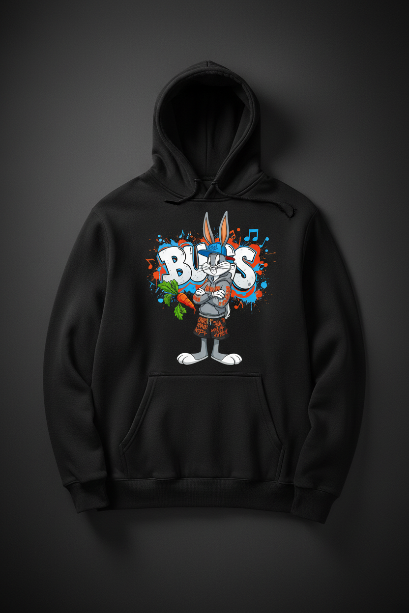 Hoodie Negro Bugs Bunny